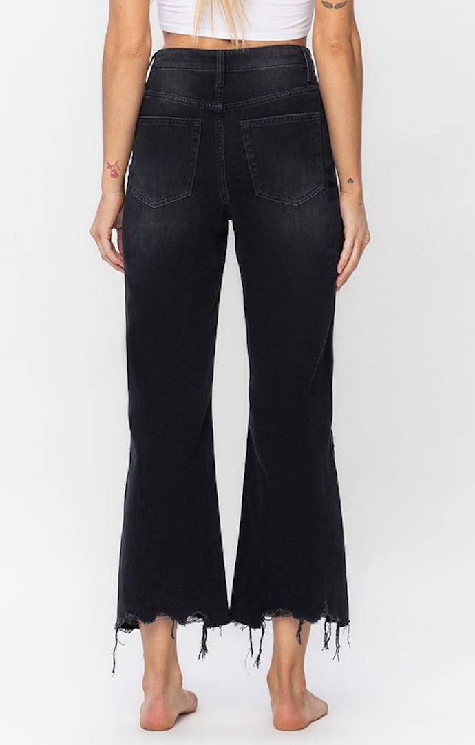Vervet Black Crop Flare Jeans