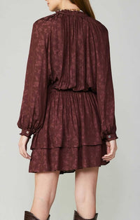 Current Air Wine Floral Jacquard Mini Dress 