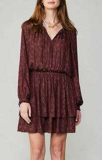 Current Air Wine Floral Jacquard Mini Dress 