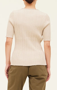 Grade & Gather Ecru Knit Light Sweater