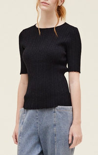 Grade & Gather Black Knit Light Sweater
