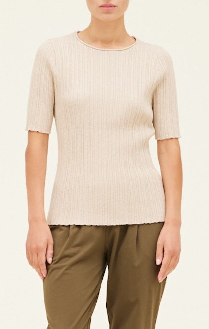 Grade & Gather Ecru Knit Light Sweater