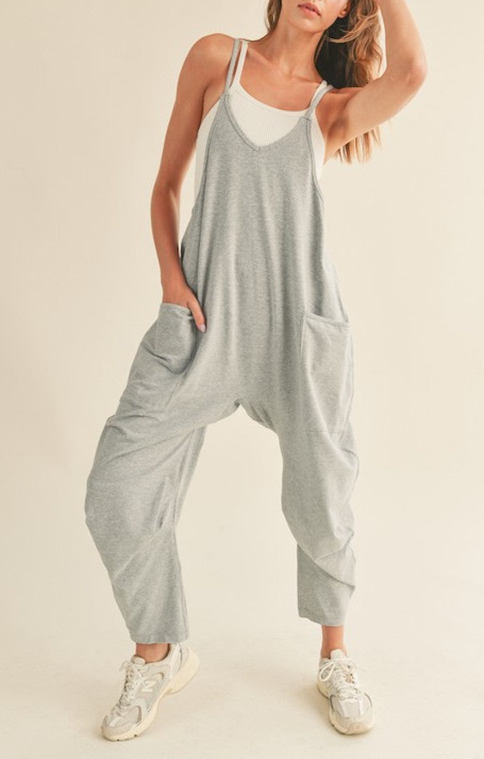 KC Grey Relaxed Fit Cotton Jumpsuit
