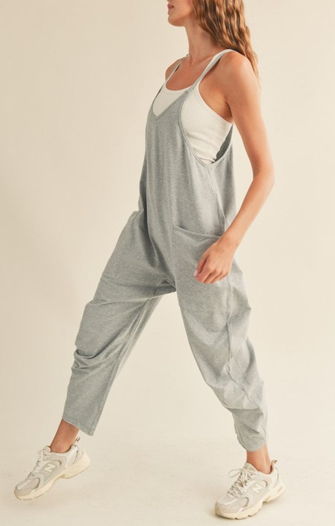 KC Grey Relaxed Fit Cotton Jumpsuit