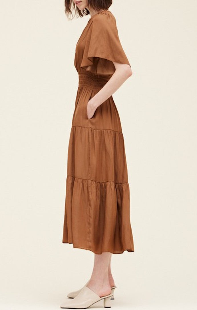 Grade & Gather Ochre Pleated Maxi Dress