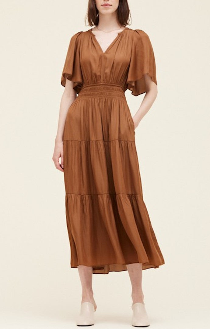 Grade & Gather Ochre Pleated Maxi Dress