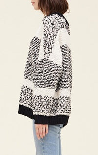 Grade & Gather Black Striped Oversided Sweater