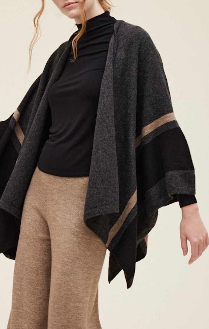 Grade & Gather Coal Stripe Cardigan