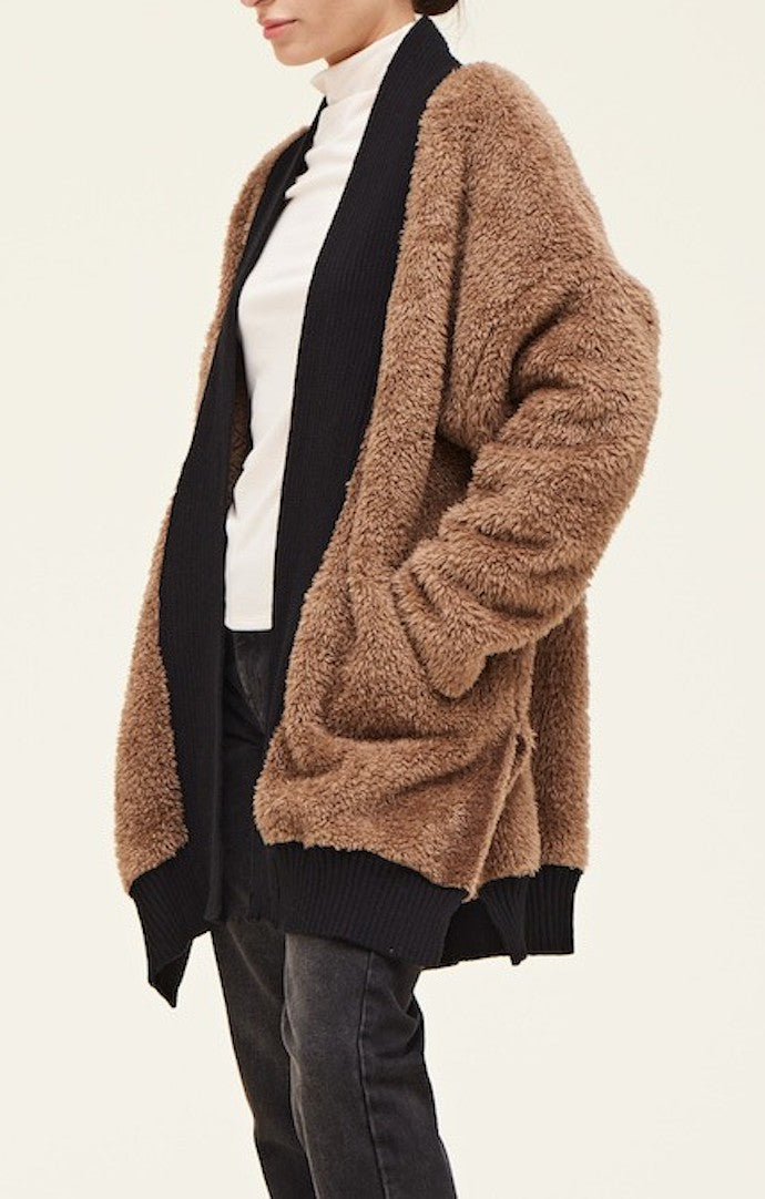 Grade and Gather Umber Contrast Cardigan