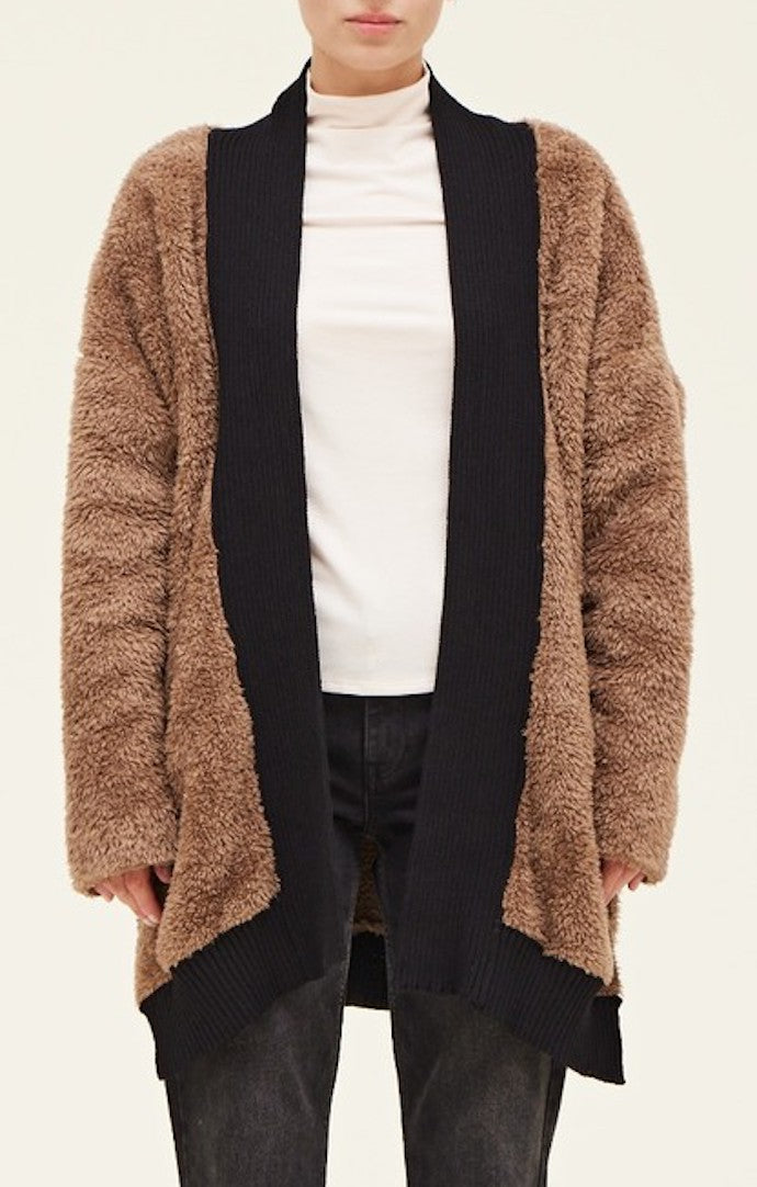 Grade and Gather Umber Contrast Cardigan