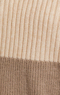 Le Lis Cream/Taupe Color Block Sweater Top