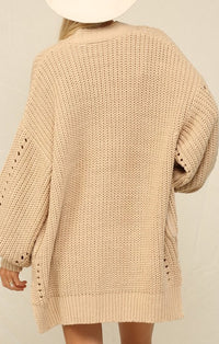 Onda Stone Oversized Knit Cardigan