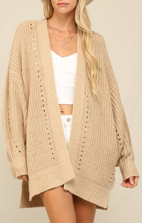 Onda Stone Oversized Knit Cardigan