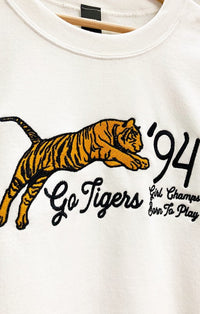 Sweet Claire White "Go Tigers" Crewneck