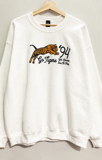 Sweet Claire White "Go Tigers" Crewneck