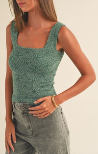 Miou Muse Green Knitted Top