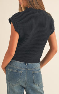 Miou Muse Black Knit Sleeveless Top 