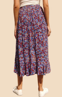 Dress Forum Indigo Pink High Low Ruffled Hem Skirt