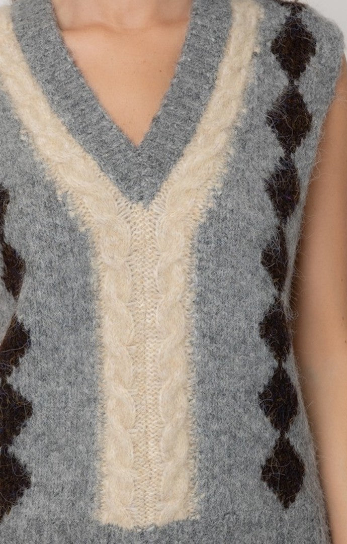 Melody Grey Knit Vest
