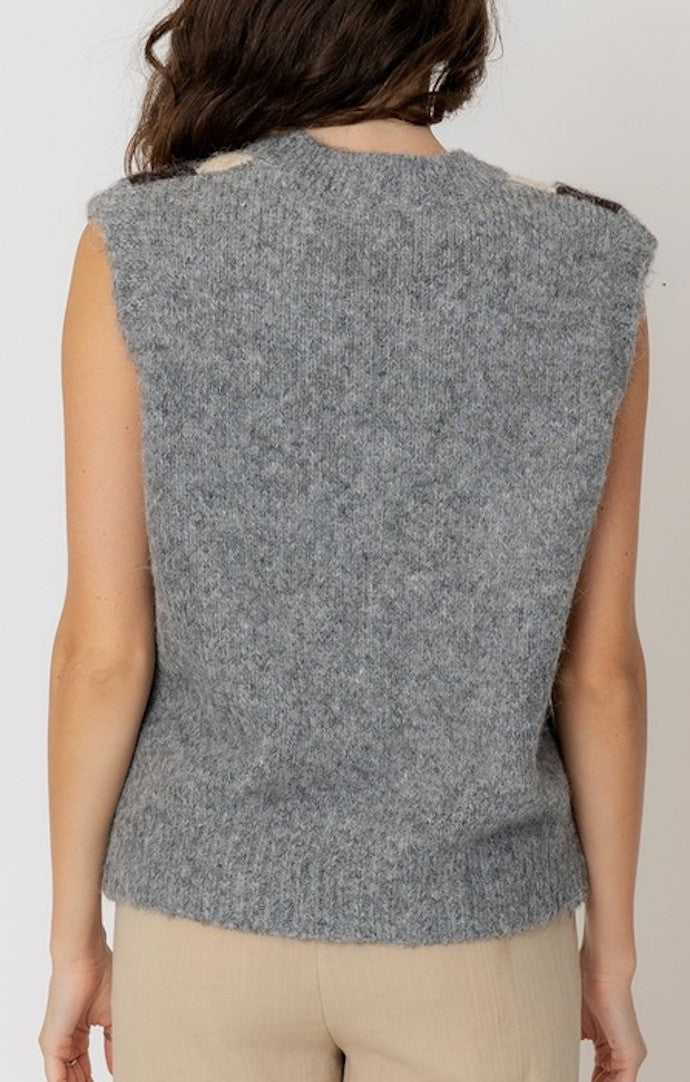Melody Grey Knit Vest