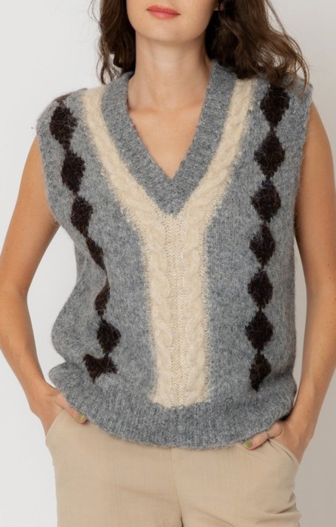Melody Grey Knit Vest