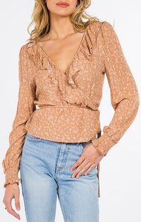 Whiteroom Cactus Sandstone Tie Waist Blouse