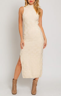 Le Lis Cream Fitted Maxi Dress