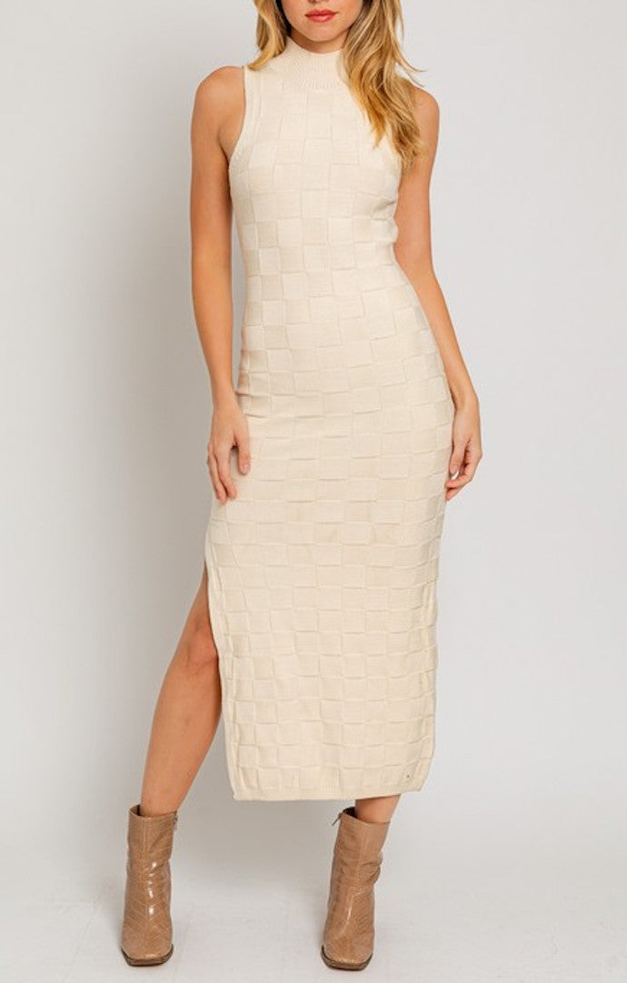 Le Lis Cream Fitted Maxi Dress