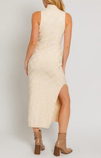 Le Lis Cream Fitted Maxi Dress