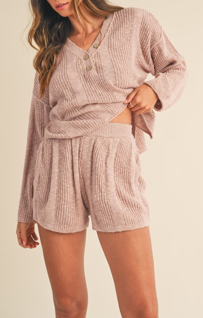 Mable Dusty Rose Knit Set