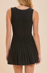 Mustard Seed Black V-Neck Sleeveless Knit Dress