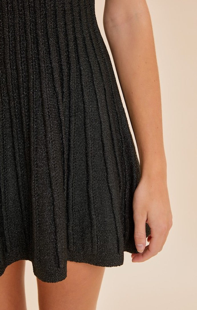 Mustard Seed Black V-Neck Sleeveless Knit Dress