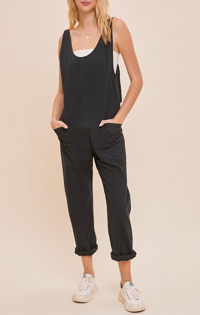 Mustard Seed Washed Black "D" Ring Jumpsuit