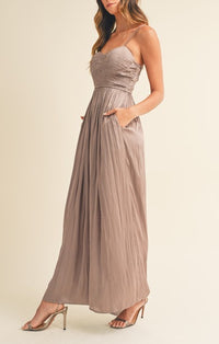 Mable Mocha Smocked Jumpsuit