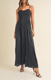 Mable Black Smocked Jumpsuit