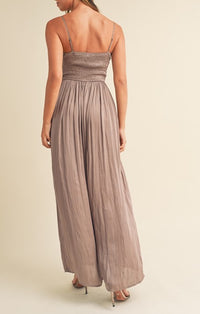 Mable Mocha Smocked Jumpsuit