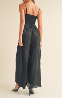 Mable Black Smocked Jumpsuit