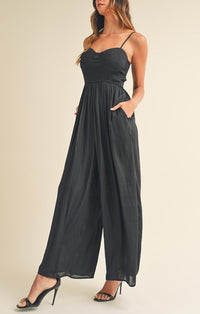 Mable Black Smocked Jumpsuit