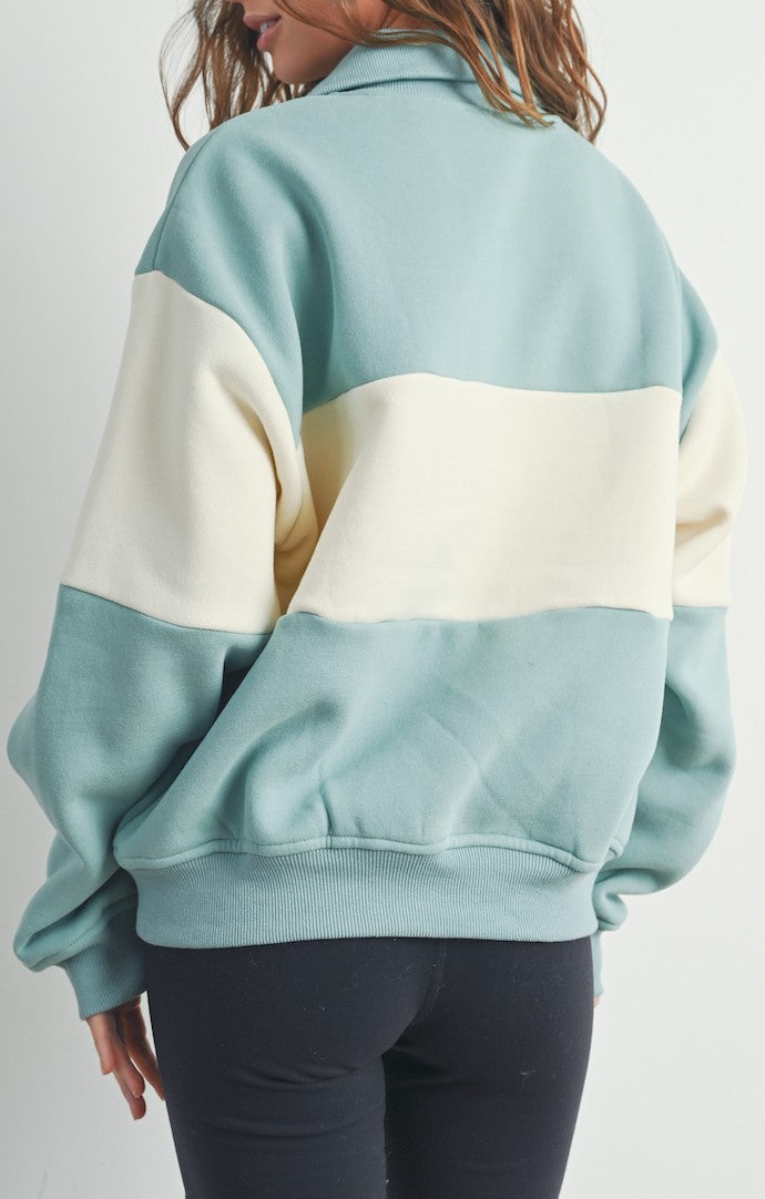 Buttermelon Sage/Ivory "Texas" Pullover Sweatshirt
