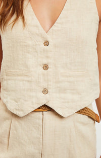 Mustard Seed Natural Button Down Woven Vest