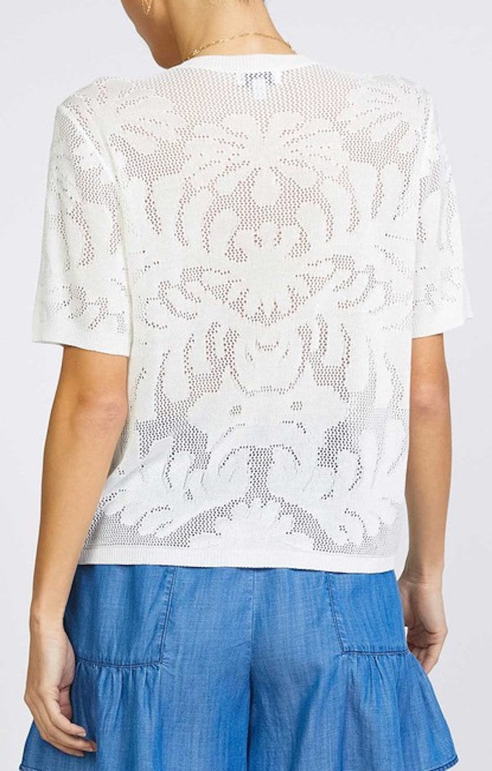 White Crochet top with open back Self Portrait - Vitkac Canada