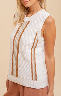Hem & Thread Ivory Stripe Sweater Tank