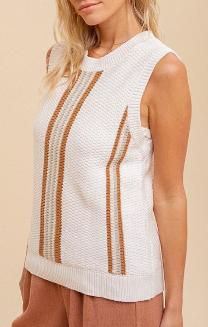Hem & Thread Ivory Stripe Sweater Tank
