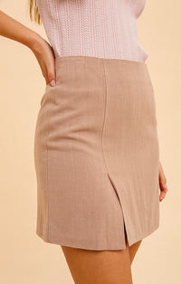 Hem & Thread Beige Mini Skirt