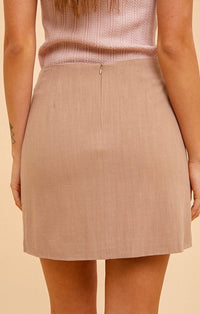 Hem & Thread Beige Mini Skirt