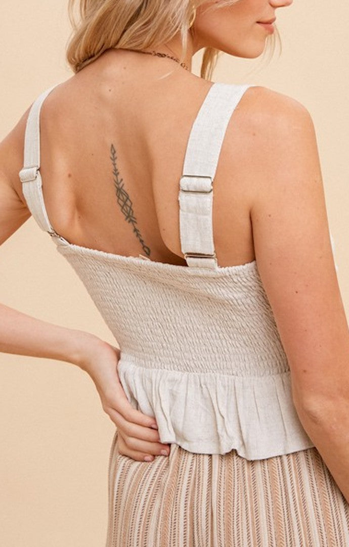 Hem & Thread Oatmeal Crop Top