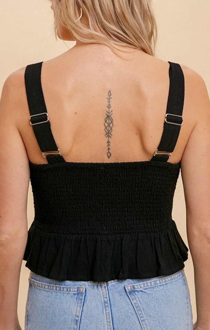 Hem & Thread Black Crop Top