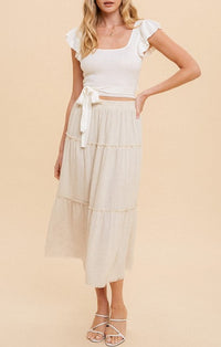 Hem & Thread Linen Maxi Skirt