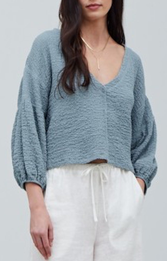 Grade and Gather Dusty Teal Gauze Top