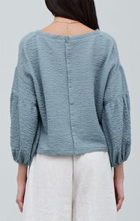 Grade and Gather Dusty Teal Gauze Top